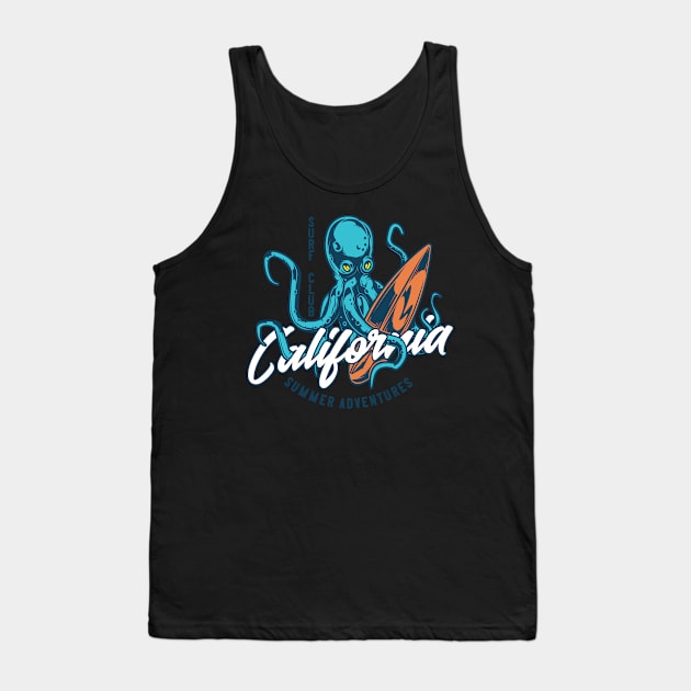 Surf Club California Summer Adventures Surfing Gift Tshirts Tank Top by gdimido